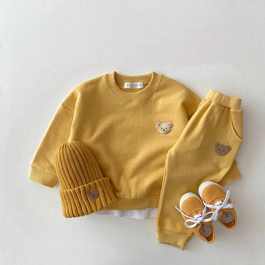 Baby Smiley Print Tracksuit (Yellow)